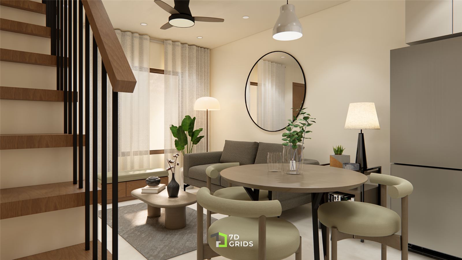 Casa G living and dining area, alternate angle