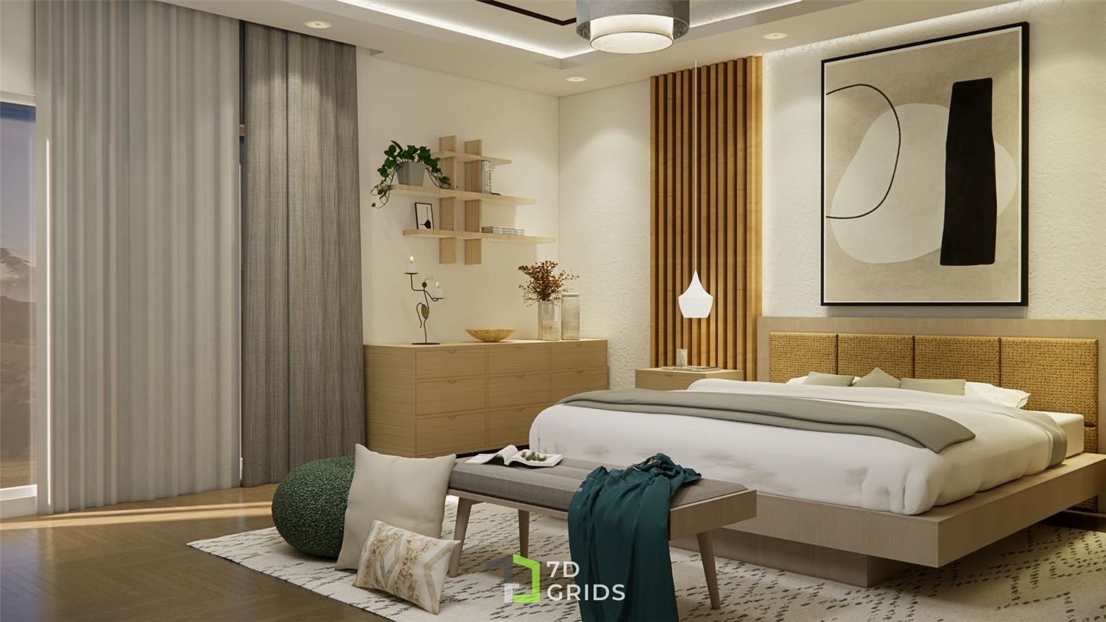Casa R bedroom, alternate daytime angle